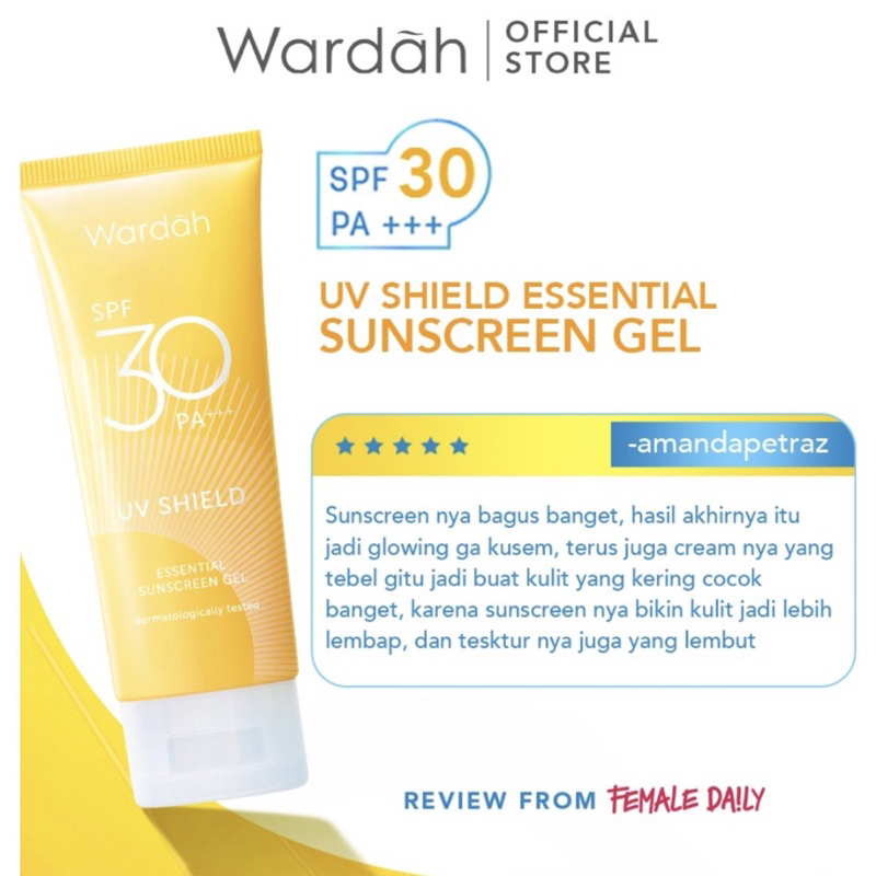 WARDAH UV Shield Essential Sunscreen Gel SPF 30 PA+++ 40ml