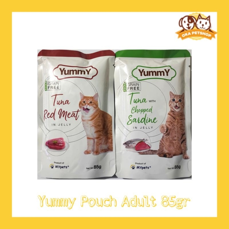 yummy sachet adult 85gr/makanan kucing