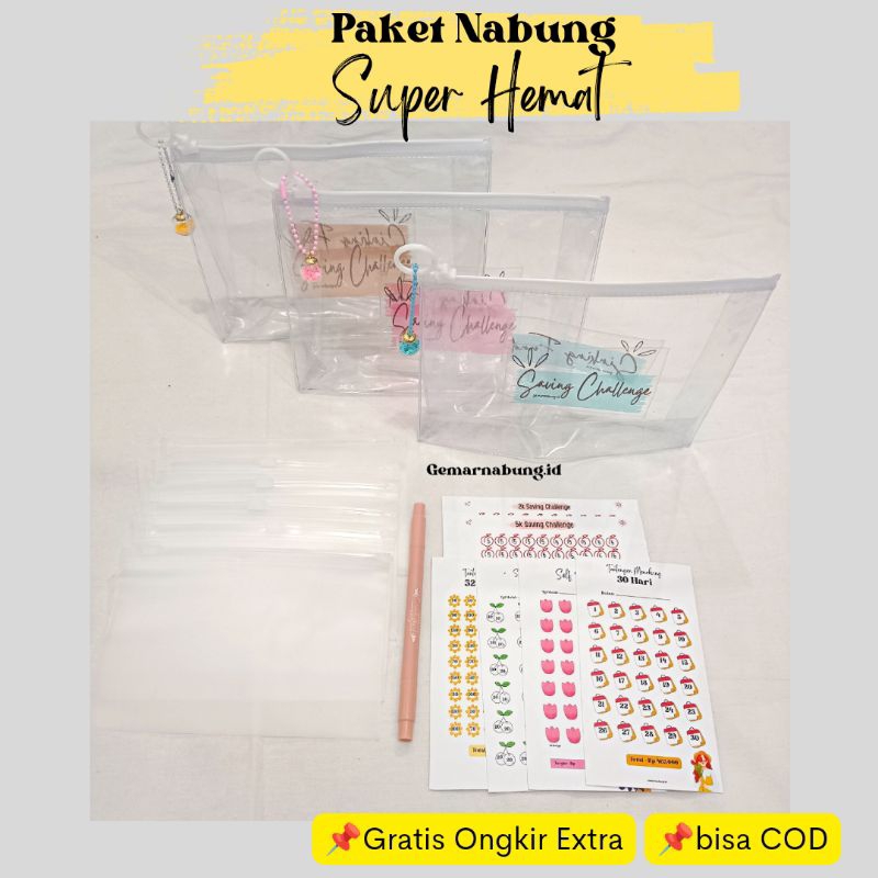 

Paket Nabung Pouch Zipper Saving Challenge | Paket nabung super hemat