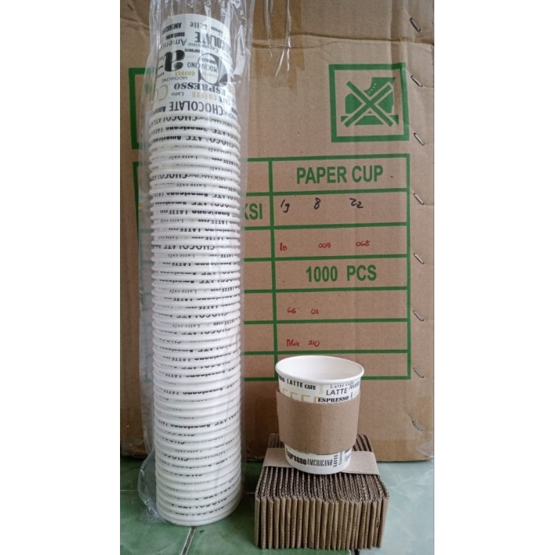 #ECR# Paper slave (cup holder) untuk untuk paper cup 6.5oz dan 8oz. 25pcs/ikat.