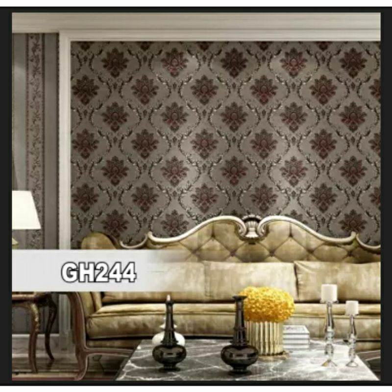 Wallpaper dinding/stiker dinding motif batik coklat