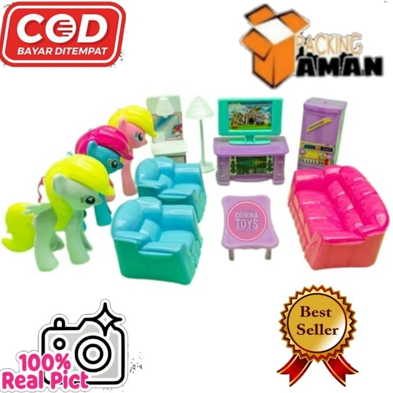 COD PROMO FI557 MAINAN MURAH ANAK BEAUTY FURNITURE  PONY SET