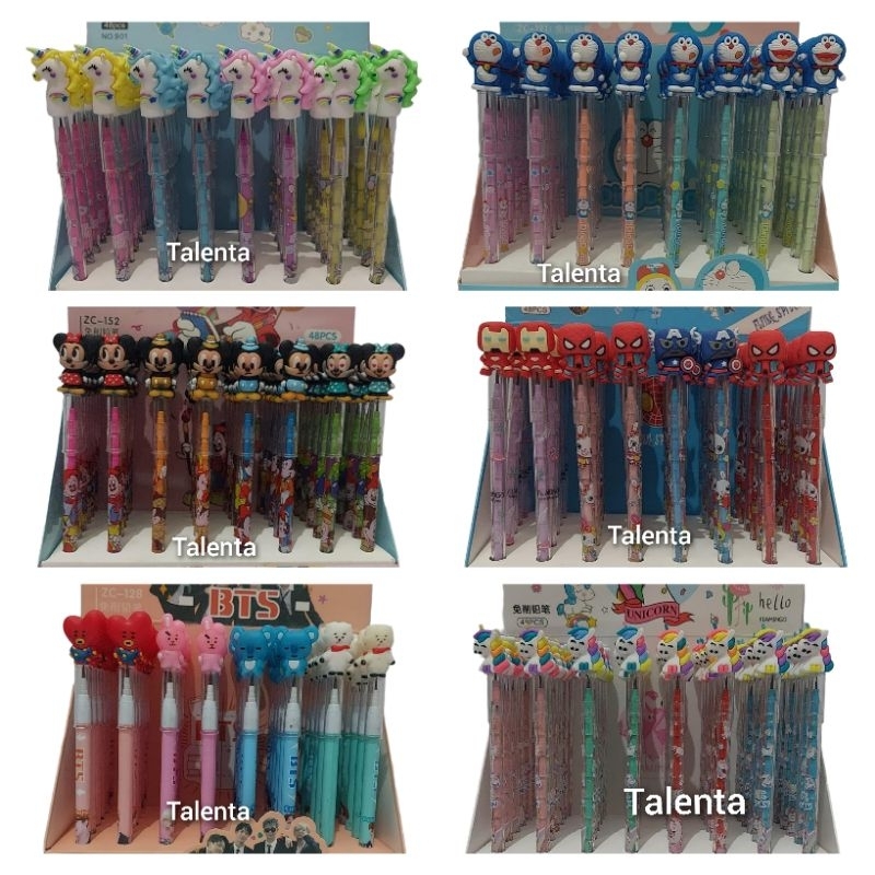 Pensil Cabut Pasang BENSIA Lucu Anak Cewe Cowo Fancy Karakter