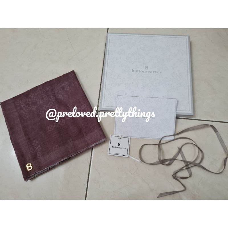 Preloved Buttonscarves Monogram Scramble Mauve