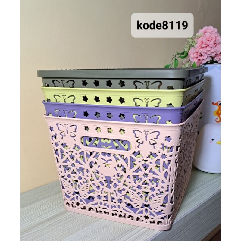 keranjang plastik pakai tutup/storage box/kotak plastik/kode8119