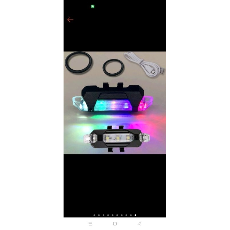lampu belakang dan depan putih sepeda kelap kelip / cas