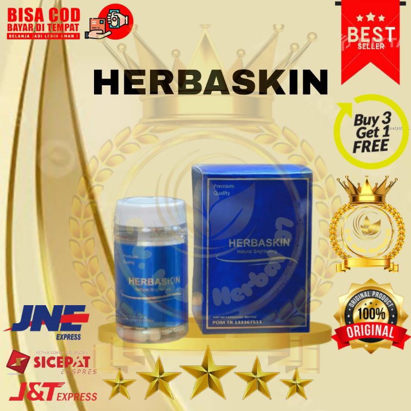 HERBASKIN Asli Original 100% Suplemen Kecantikan Pemutih Badan