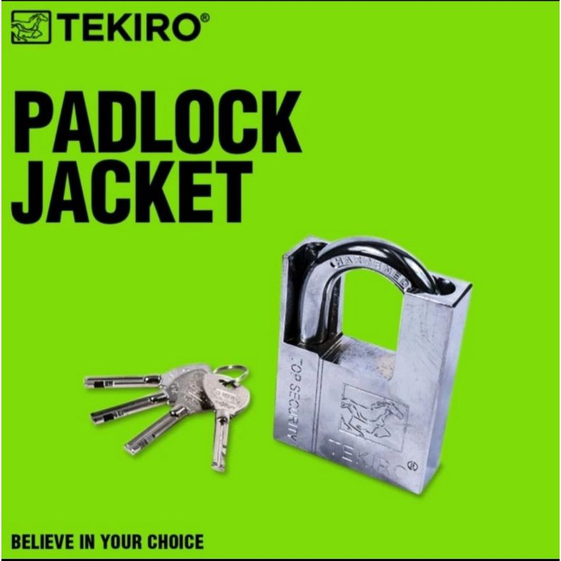 Tekiro gembok jacket putih 40mm / 50mm / 60mm / 70mm padlock jacket