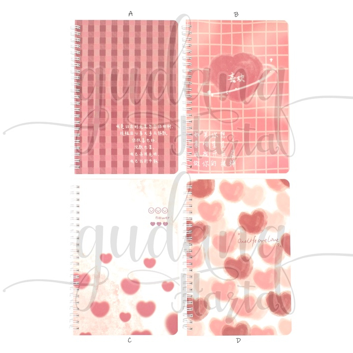 

Notebook A5 Spiral Heart Series Buku Tulis Motif Hati Merah Unik Lucu GH 308168