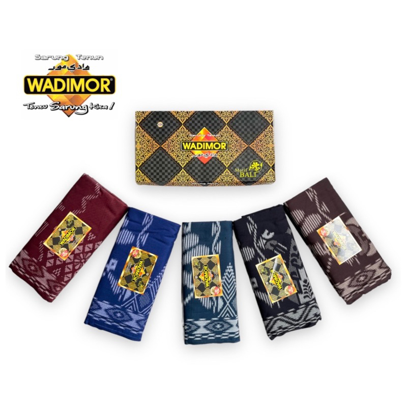 Sarung Wadimor Bali Dewasa | Hitam Maroon Coklat Abu