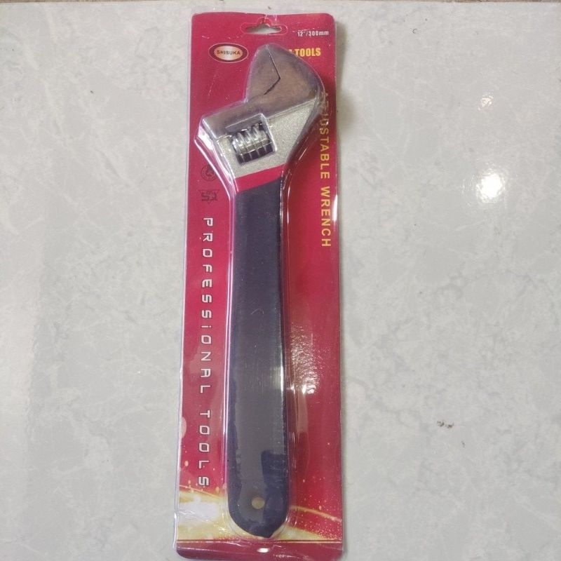 Shisuka kunci Inggris 12&quot; lapis karet / Shisuka adjustable wrench 12&quot;