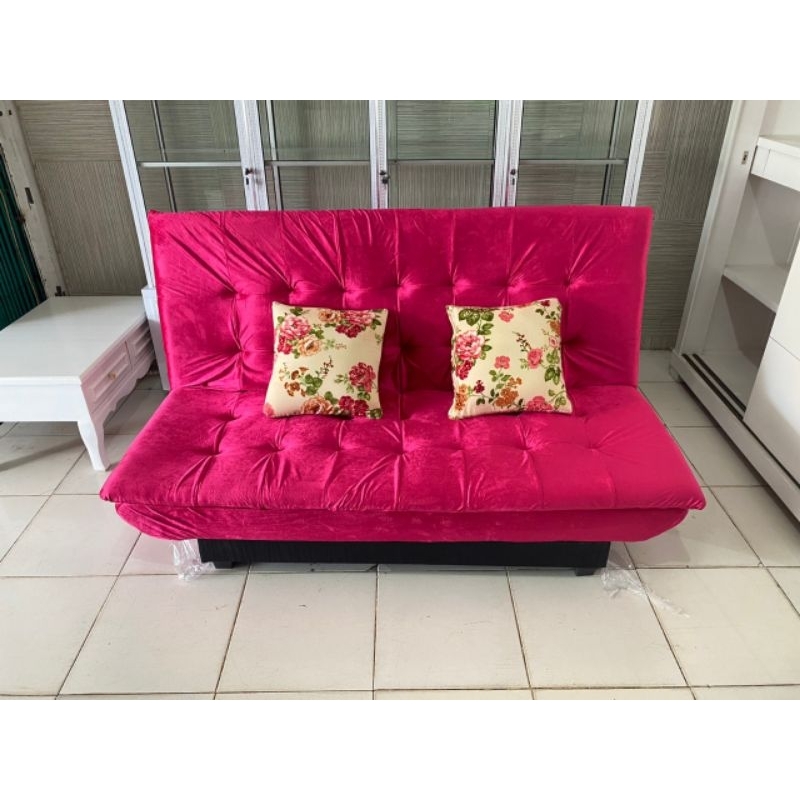 Sofa Bed kaki atom kualitas full busa bahan poxy premium