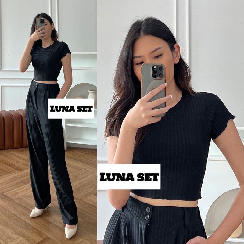 LUNA CUTE SET HORNET SET - KAOS POLO SET CELANA