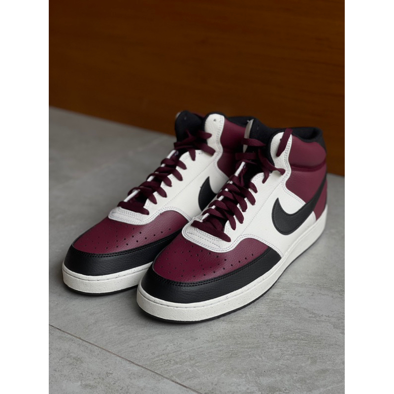 NIKE COURT VISION MID NN BEETROOT SEPATU SNEAKERS CASUAL SIZE 46 47 UKURAN BESAR BIG RAKSASA JUMBO O