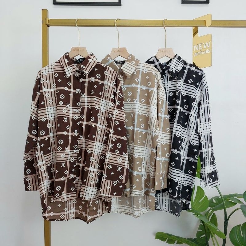 KEMEJA LALUNE ELVI STRIPE 100% ORIGINAL IMPORT BANGKOK