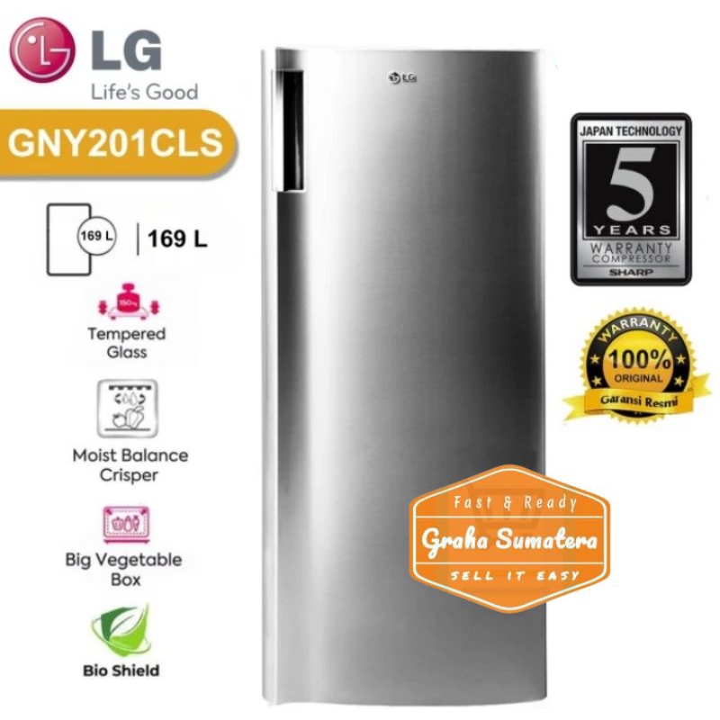 Kulkas LG 1 Pintu GNY201CLS Kapasitas 169Ltr Garansi Resmi Murah Medan