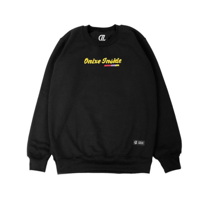 ONIXE INSIDE ORIGINAL BORDIR CREWNECK SWEATER BLACK