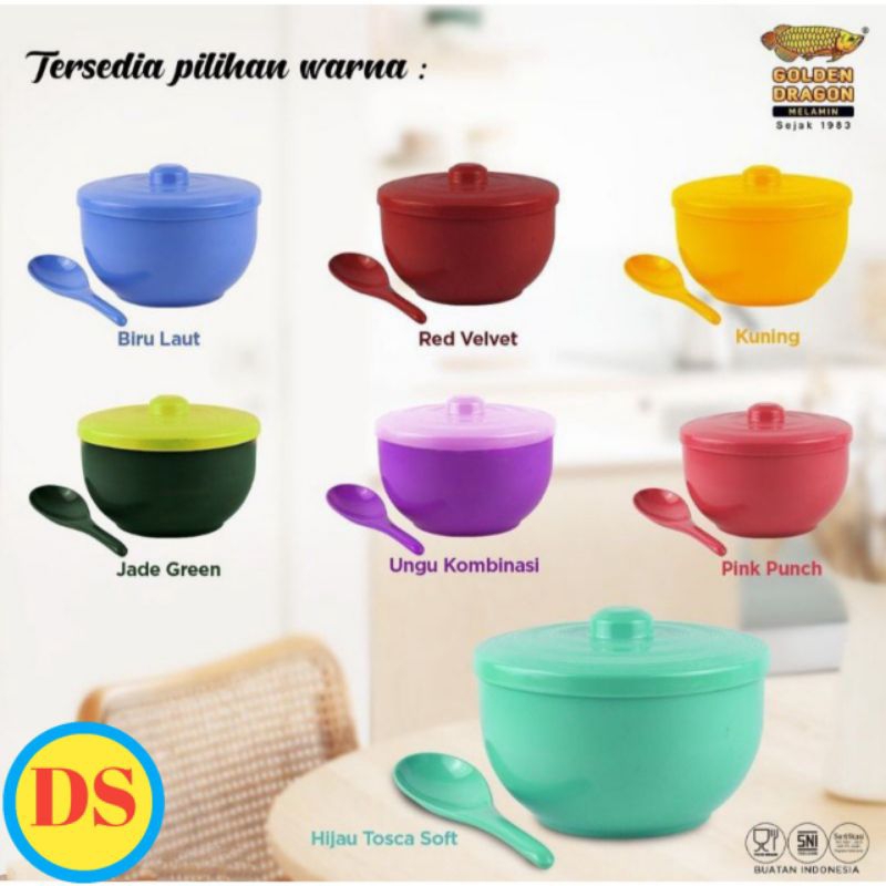 Tempat nasi Tutup Tegak Melamine 8,25 Inch - Golden Dragon Melamin (T0408)