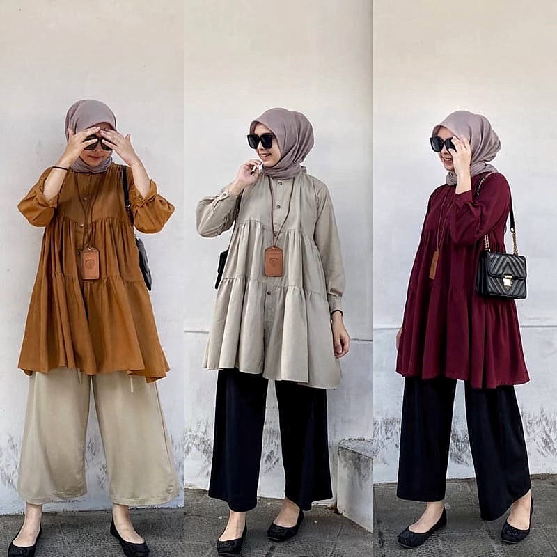 TUNIK ELVARA / TUNIK WANITA CRINKLE / ATASAN MUSLIM WANITA