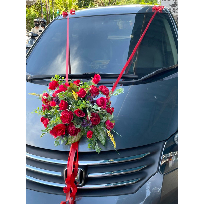 Dekorasi mobil pengantin/ mobil pengantin/jual dekor mobil pengantin/car wedding/dekor wedding car/b