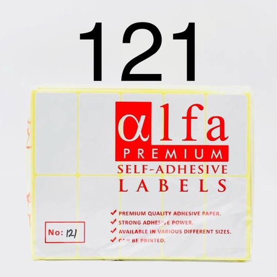 

STICKER LABEL ALFA 121 / Stiker Sticker Label Nama Undangan Harga Alfa No 121 / 38 mm x 75 mm