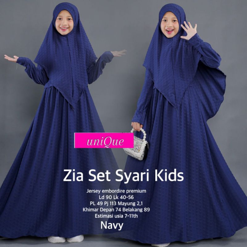 Zia set Syar'i kids Terbaru Gamis anak remaja tanggong Gamis polos gamis ld 90 cm Gamis murah