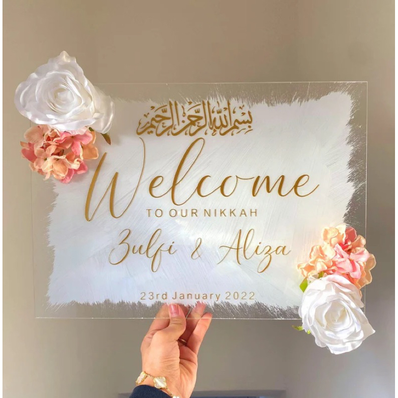 Wedding Sign Acrylic | Wedding Gift Acrylic | Welcome Sign Akrilik