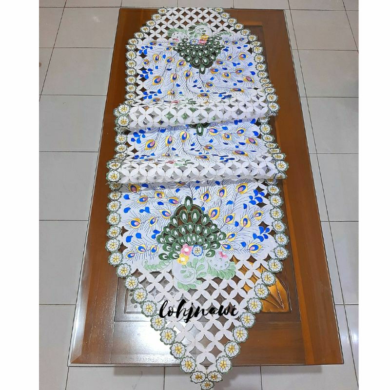 Taplak Meja 40x180 cm Bordir Kerancang Table Runner Buffet Shabby Chic Premium Cantik