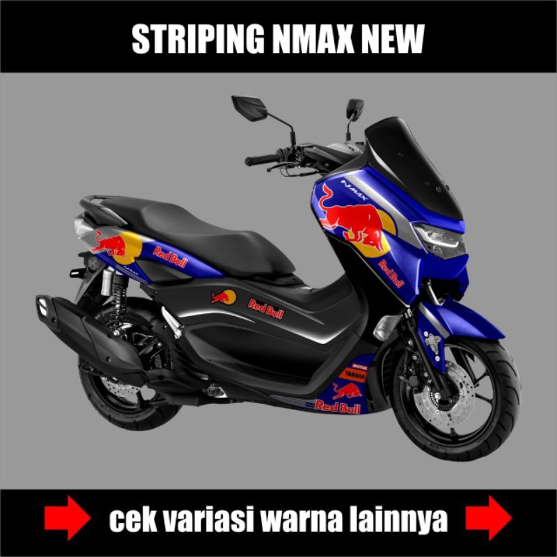 Striping Stiker Motor NMAX New / Decal Sticker Variasi Motor NMAX Baru Desain Red Bull