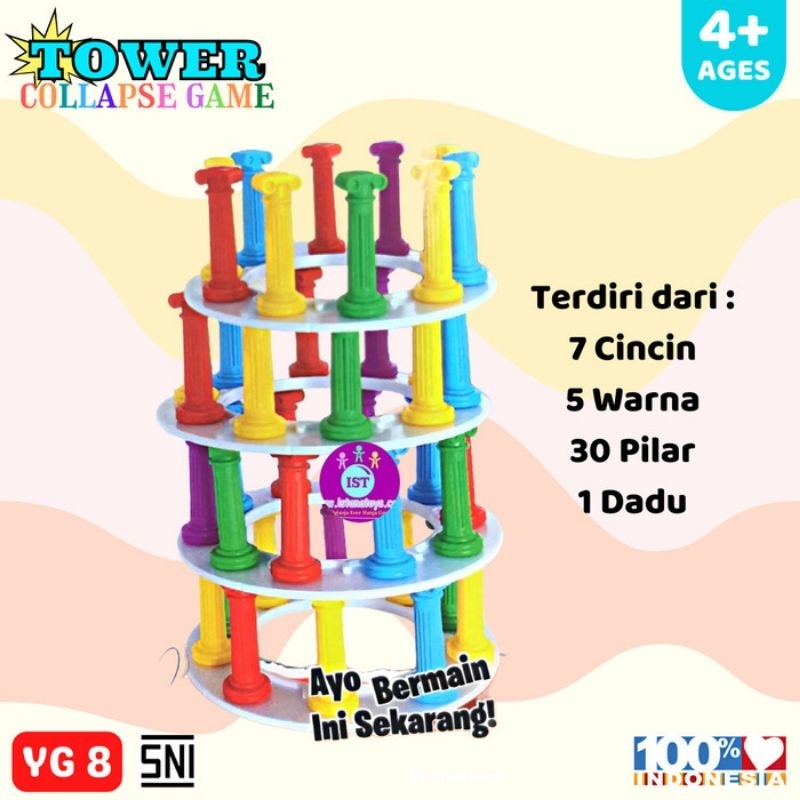 Mainan Tower Collapse Game Edukatif - Menara Pilar Susun Family Anak Laki Perempuan