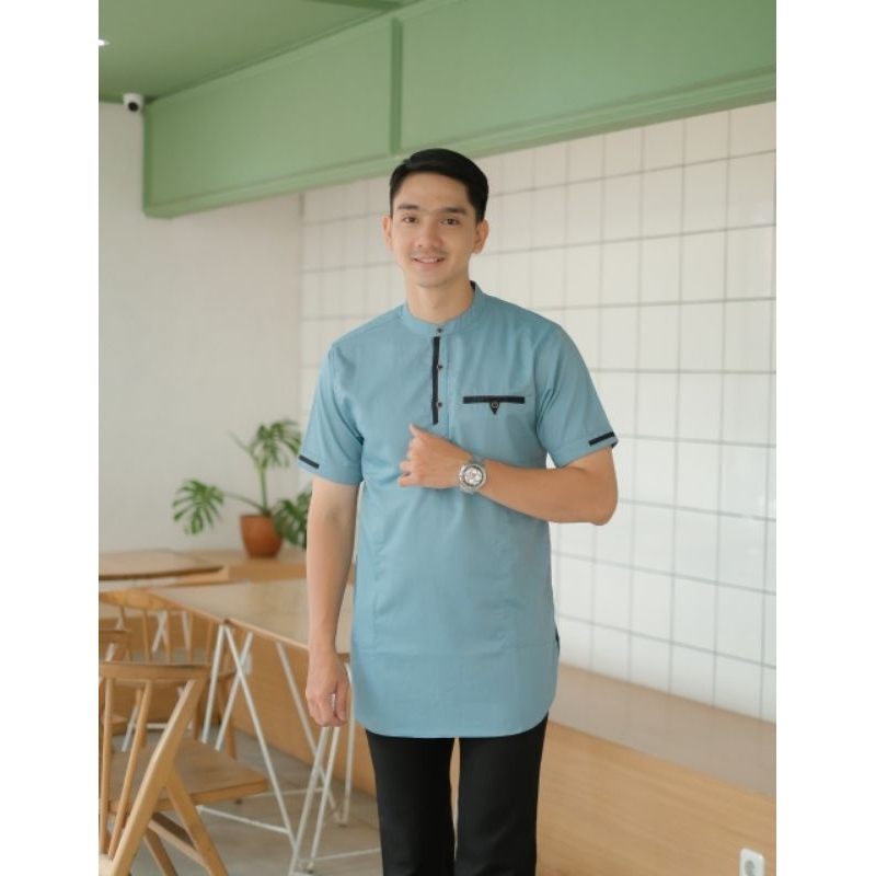 [ COD ] Baju Koko Pria Lengan Pendek Cotton Toyobo Premium,Hijau Mint,Mocca,NavyLilac