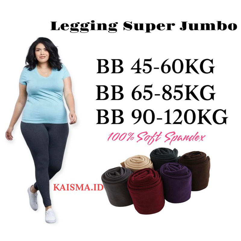 Legging Super Jumbo Wanita Polos Panjang XXXL 4XL BB 90 120KG / Legging Panjang Spandek High Standar