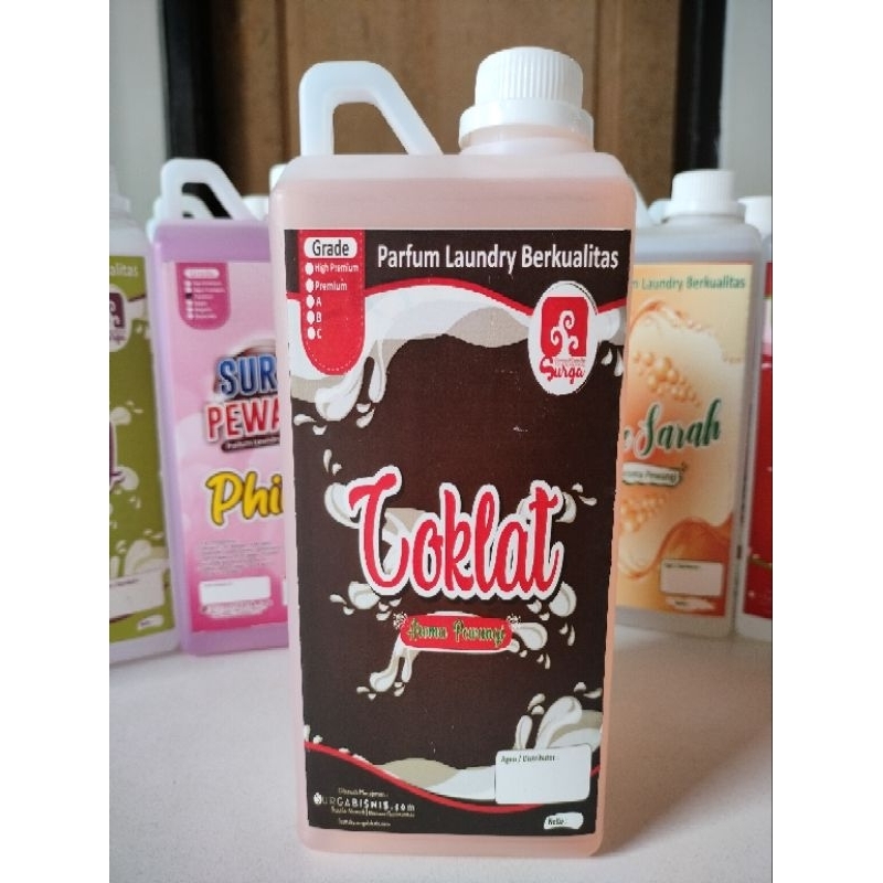 SURGA PEWANGI LAUNDRY Pewangi Pakaian/Parfum Laundry Premium 1 liter aroma COKLAT