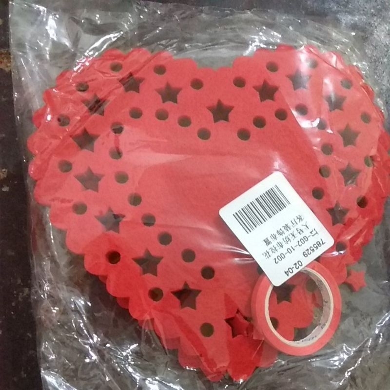 red heart bunting flag valentine decoration hiasan gantung hati merah