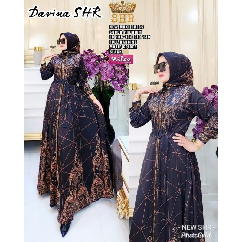 baju gamis lebaran mewah davina maxy ori SHR