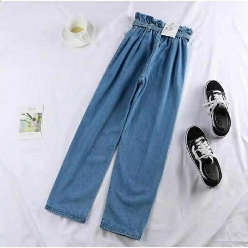 [ 1KG 3PCS] BAGGY JEANS HIGHWAIST KEKINIAN CELANA BAGGY JEANS WANITA HITS OOTD