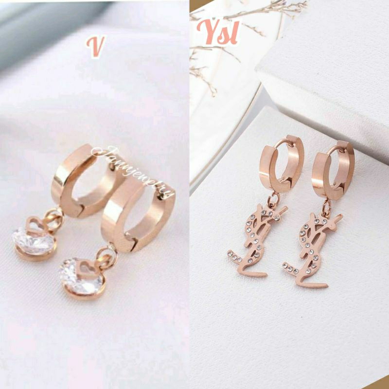 Anting korea titanium aneka model anti karat &amp;alergi