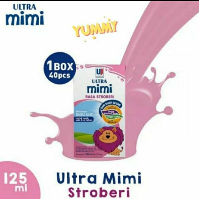 

[per Carton] Ultra mimi susu strawberry 125 ml | dus isi 40 pcs