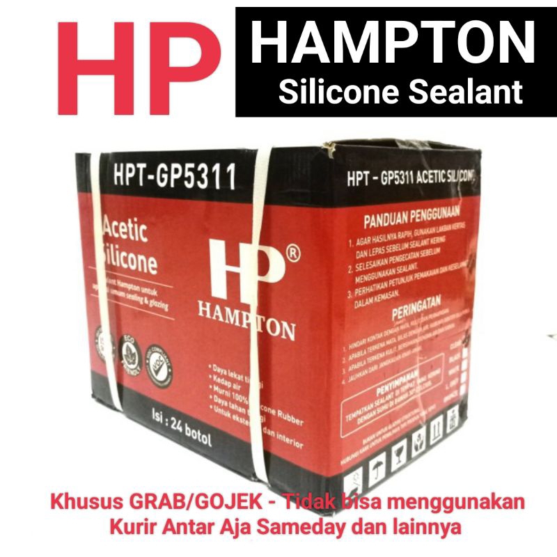 Lem Silikon Kaca HAMPTON GP Silicone Sealant Acetic (Link GRAB/GOJEK)