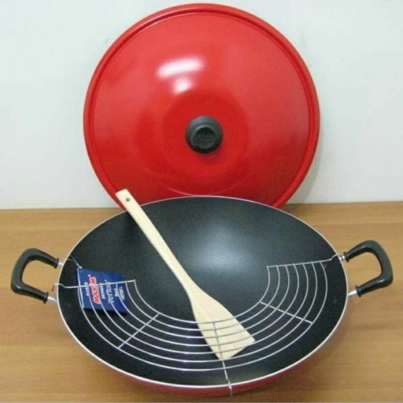 CHEF WOK TEFLON WAJAN ANTI LENGKET 40 CM + TUTUP