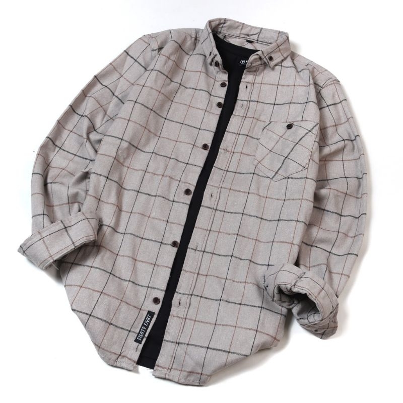 flanel pria premium - kemeja eighty eight lengan panjang premium eighty eight eigty eight