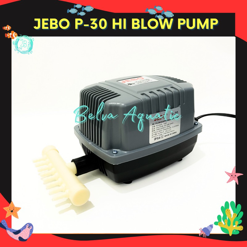 Jebo P-30 P30 Pompa Udara Oksigen Ikan Aerator Air Pump Blower Aquarium Kolam