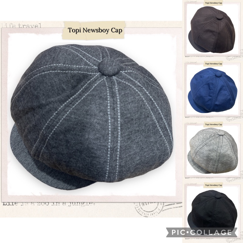 Topi Newsboy Cap - Topi vintage - Topi flat - Topi Apolo