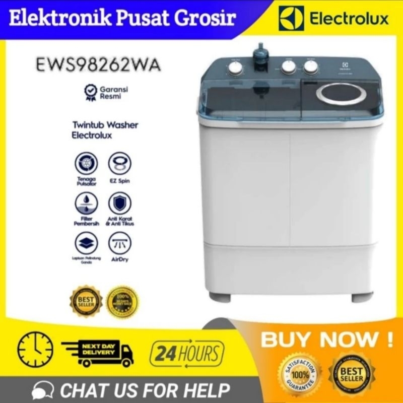 ELECTROLUX MESIN CUCI 2 TABUNG 8KG EWS98262WA EWS-98262WA 98262