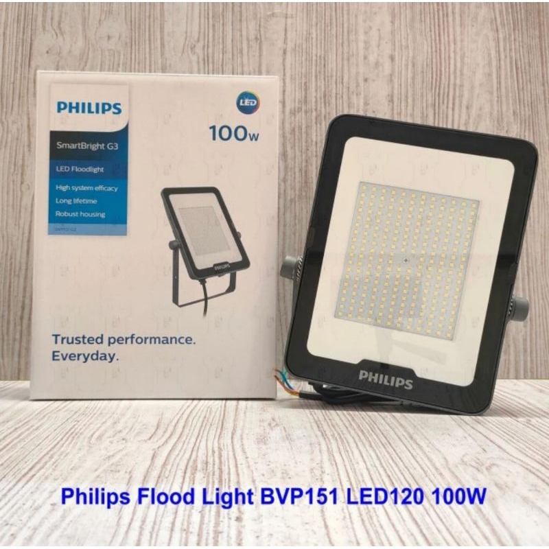 PHILIPS FLOODLIGHT LED BVP151 100W 100 WATT LED120 IP65 LAMPU SOROT OUTDOOR PENGGANTI BVP174 PUTIH K