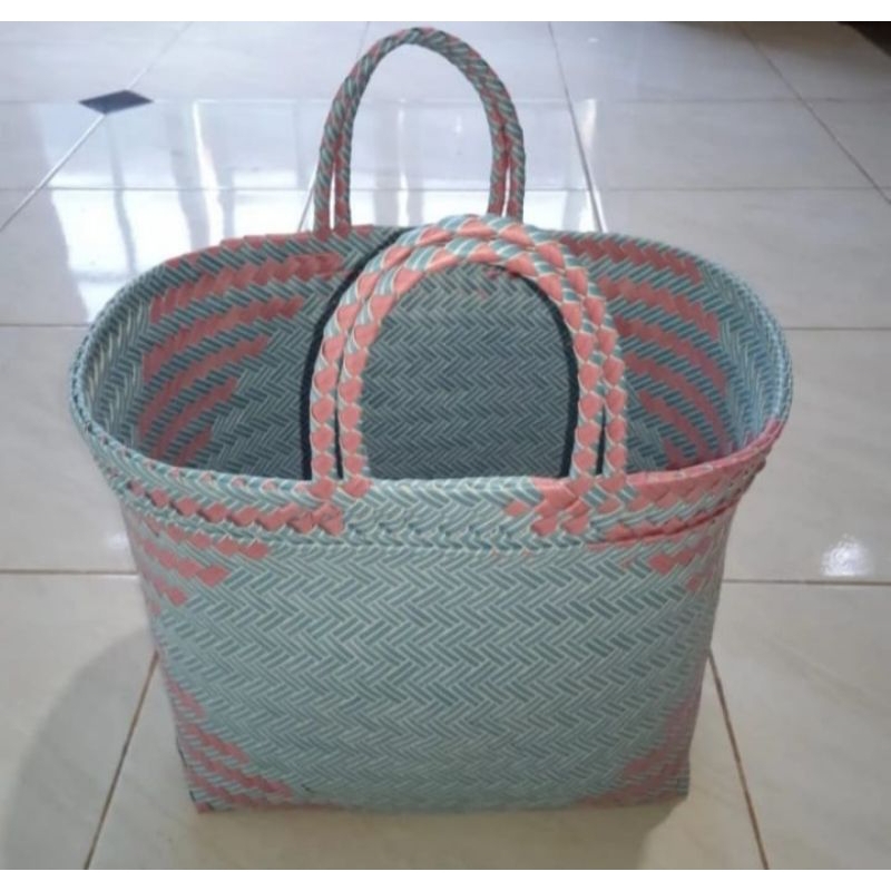tas keranjang belanja pasar tas anyaman plastik besar