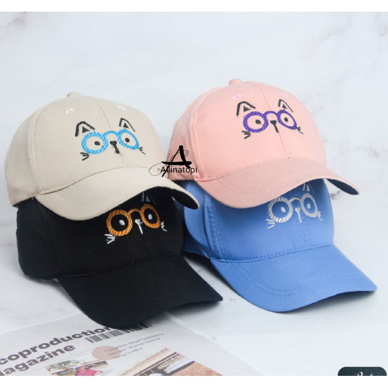 TOPI BASEBALL ANAK KARAKTER KUCING/TOPI ANAK LAKI LAKI DAN PEREMPUAN