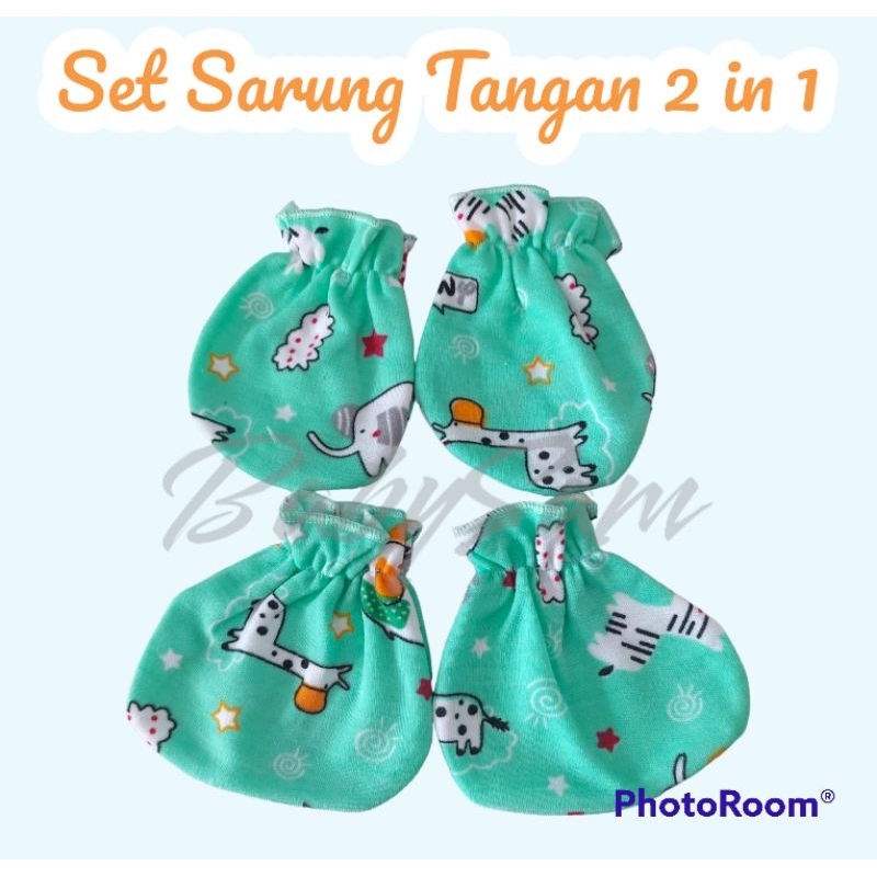 Sarung Tangan dan Kaki Bayi Full Print Hany Baby Premium Quality SNI