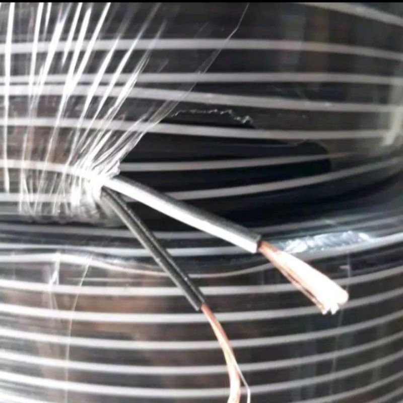 kabel 2 jalur putih  hitam buat listrik dan otomotif 2x18