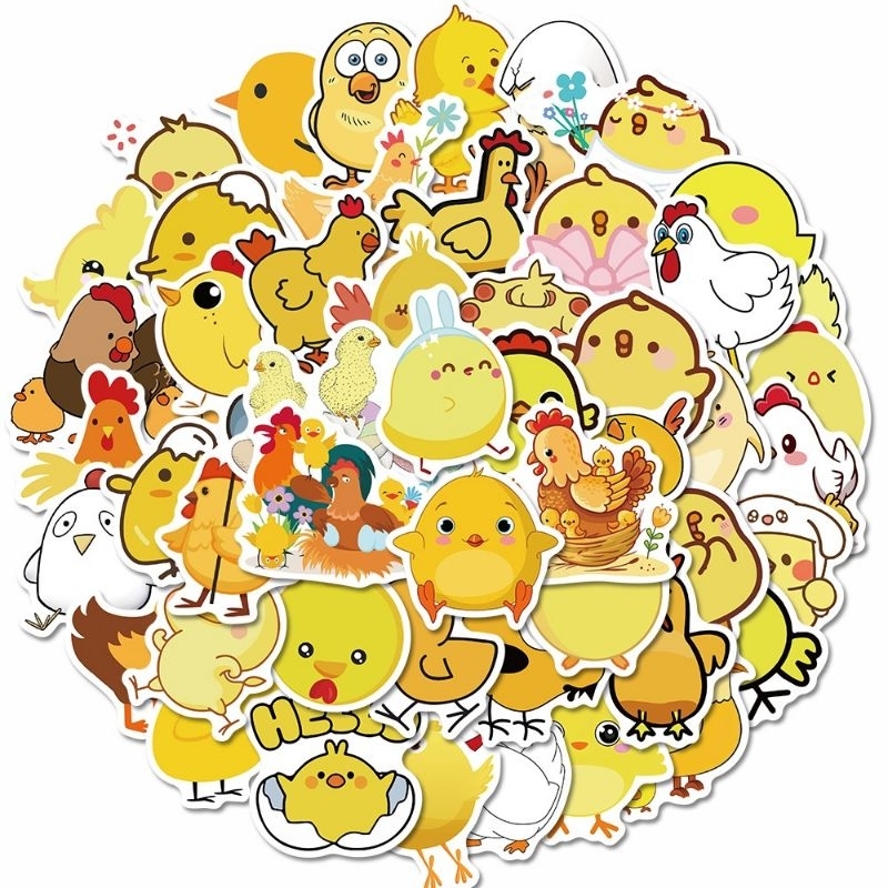 

12pc Sticker Ayam Itik Bebek Stiker Deco Graffiti Jurnal Diary Scrapbook Journal